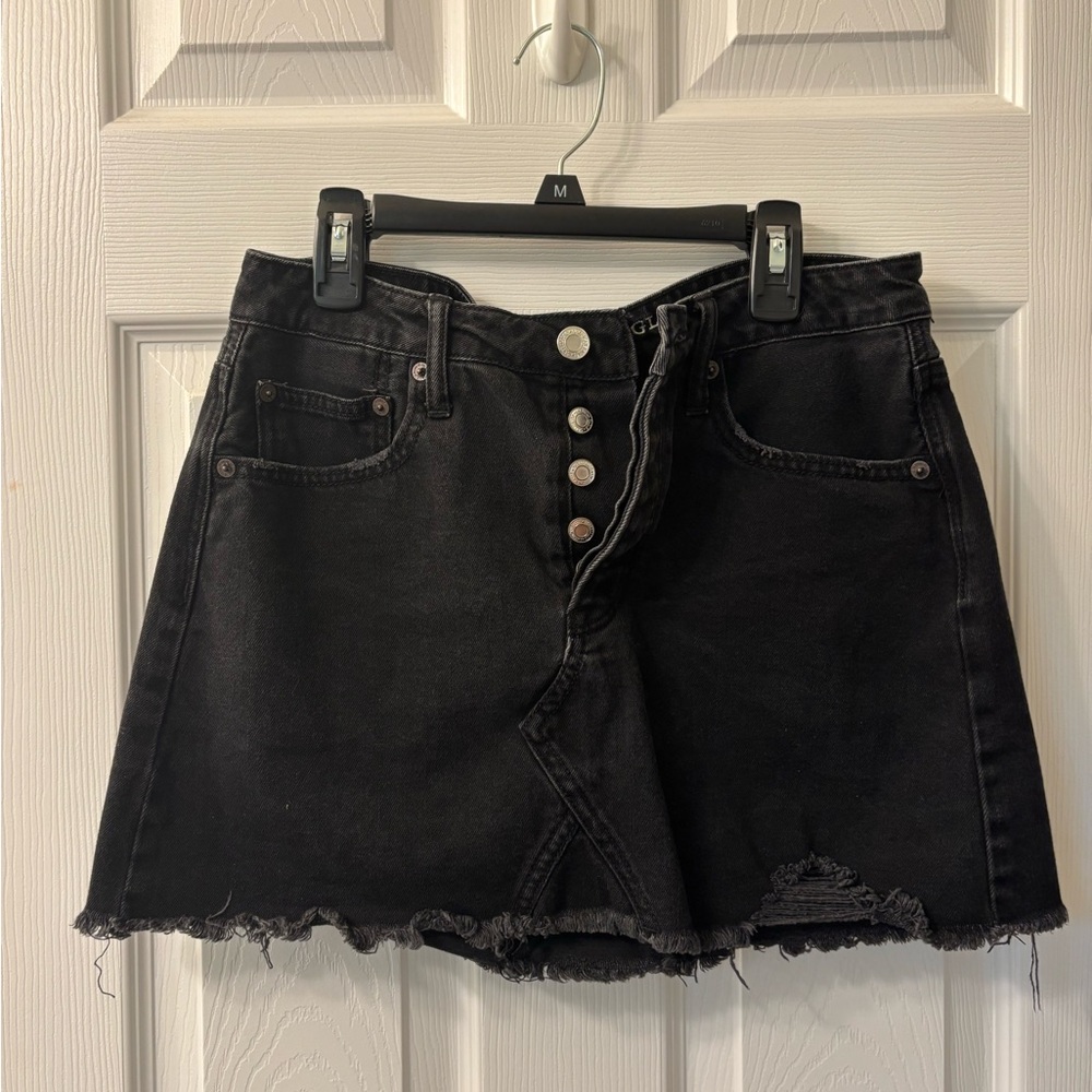 American Eagle Outfitters Charcoal Button-Up Skirt